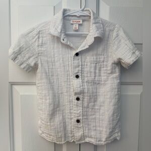 Cat & Jack Toddler Boys Woven Shirt Short Sleeve Size 5T White